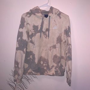 Nike gray hoodie with bleach tie dye